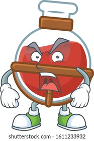 Red potion cartoon character design having angry face