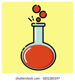 Red potion in a glass bottle illustration