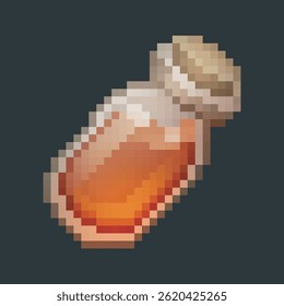 red potion in pixel art design with isolated background