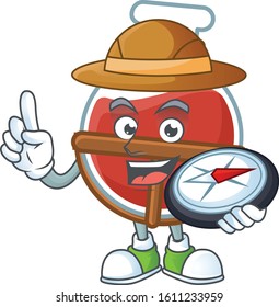 Red potion stylized Explorer having a compass