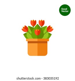 Red potted flower icon