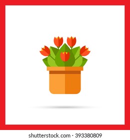 Red potted flower icon