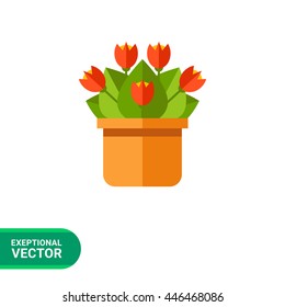 Red potted flower icon