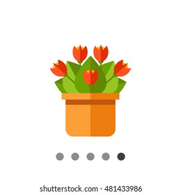 Red potted flower icon