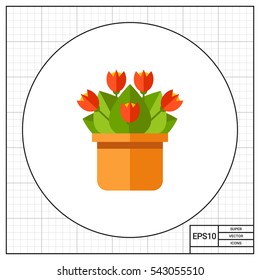 Red potted flower icon