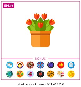 Red potted flower icon