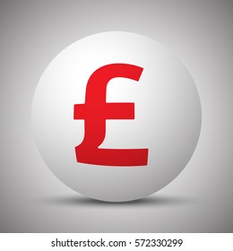 Red Pound icon on white sphere
