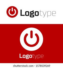 Red Power button icon isolated on white background. Start sign. Logo design template element. Vector Illustration