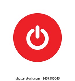 red power button icon vector