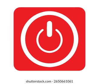 Ícones vermelhos do botão liga/desliga, símbolos do interruptor ligado para UI ou UX, arquivo vetor.