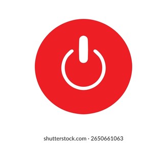 Ícones vermelhos do botão liga/desliga, símbolos do interruptor ligado para UI ou UX, arquivo vetor.