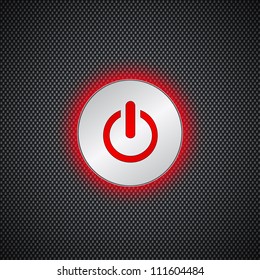 Red power button on black