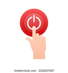 Red Power button. On Off icons. Start power button. Vector stock illustration.