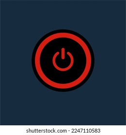 red power button vector. suitable as a patch or sticker for your electronic product.