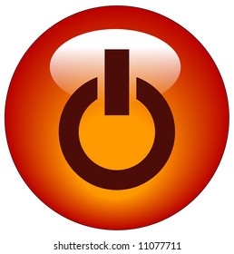 red power button or web icon - vector