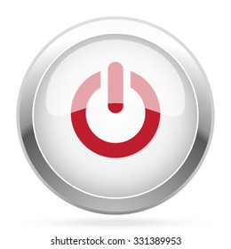 Red Power icon on chrome web button