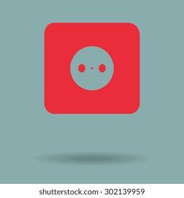 Red power plug (power outlet, electric outlet)