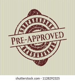 Red Pre-Approved distressed grunge seal