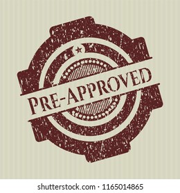 Red Pre-Approved distressed rubber seal