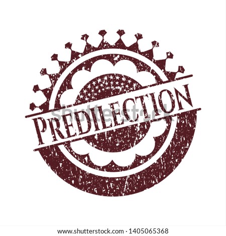 Red Predilection distressed rubber stamp with grunge texture