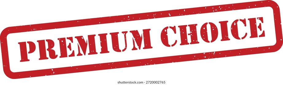 Logotipo rojo del sello de la opción de Premium aislado en el fondo blanco