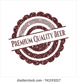 Red Premium Quality Beer distress grunge stamp