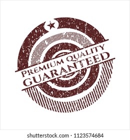Red Premium Quality Guaranteed distressed rubber stamp with grunge texture