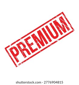 A red premium stamp seal on a pure white background, with a distressed texture and rectangular border, conveying high quality and exclusivity