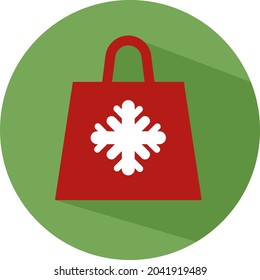 Bolsa roja presente, ilustración, vector, sobre un fondo blanco.