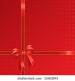  red present box sealed with red ribbon for special events- vector illustration