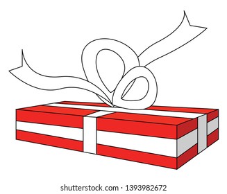 Red present illustration vector on white background 