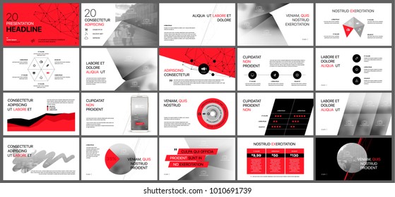 Red presentation templates elements on a white background. Vector infographics. Use in Presentation, flyer and leaflet, corporate report, marketing, advertising, annual report, banner.