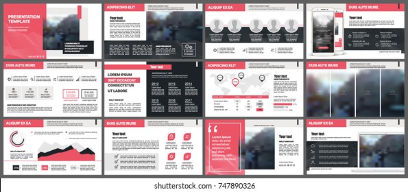 Red presentation templates elements on a white background. Vector infographics. Use in Presentation, flyer and leaflet, corporate report, marketing, advertising, annual report, banner.