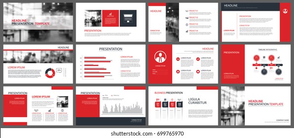 Red presentation templates and infographics elements background. Use for business annual report, flyer, corporate marketing, leaflet, advertising, brochure, modern style.