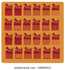 a lot of red presents with different styles in their skin