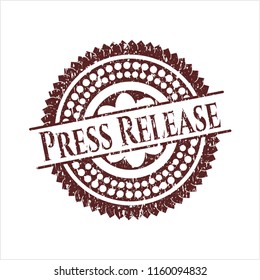 Red Press Release distressed rubber grunge stamp