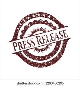 Red Press Release rubber grunge texture seal