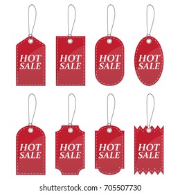 Red Price Hot Sale tag sticker vintage style set