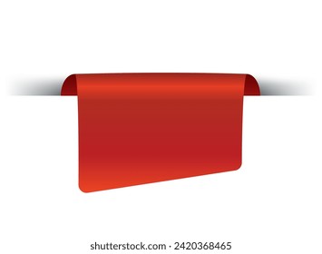 Red price label ribbon. Empty sales label for promotion, shopping discounts, store tags. Hot price offers. Isolated vector design template