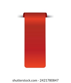 Red price label ribbon. Empty sales label for promotion, shopping discounts, store tags. Hot price offers. Isolated vector design template