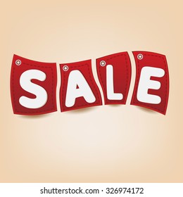Red price labels sale poster
