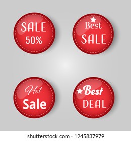 Red price tag balls vector illustration.