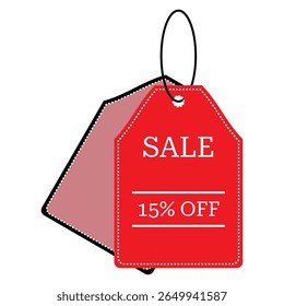 Étiquette de prix rouge avec une autre icône en forme de feuille isolée sur fond blanc au format Image vectorielle EPS10, élément de conception de style plat à vendre, à prix réduit, pour les achats ou les promotions marketing dans la vente au détail et le commerce électronique.