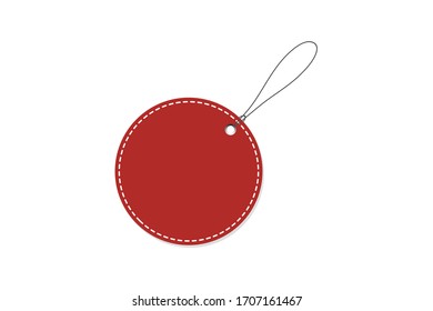 Red Price Tag. Vector illustration. Realistic discount tag, isolated.