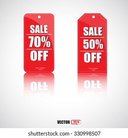 red price tag  vector labels 