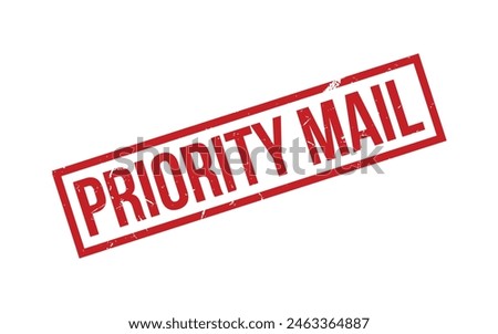Red Priority Mail Rubber Stamp Seal Vector