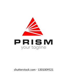 Red Prism Triangle A Logo Design Vector