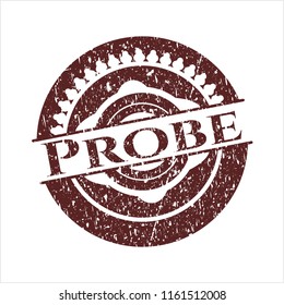 Red Probe grunge stamp