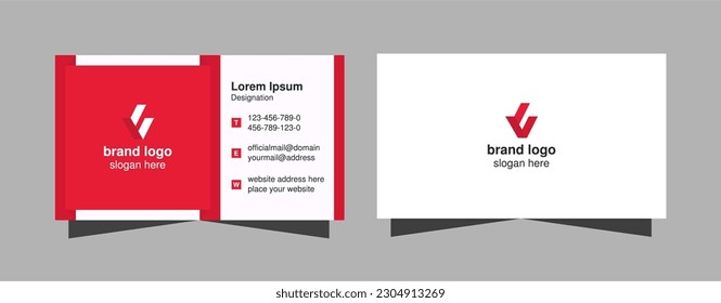 Red professional business card template design for your company. Modern creative business card layout. Simple and clean visiting card.