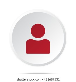 Red Profile icon on white web button